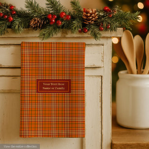 Monogramm Küchenhandtuch Rustikales Herbst Karo De Geschirrtuch