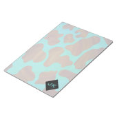 Monogramm Kuh braun und Aquamarin Notizblock (angewinkelt)