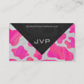 Monogramm-Kuh-Pink-und weißerdruck Visitenkarte (Rückseite)