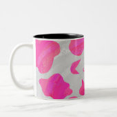 Monogramm-Kuh-Pink-und weißerdruck Zweifarbige Tasse (Links)