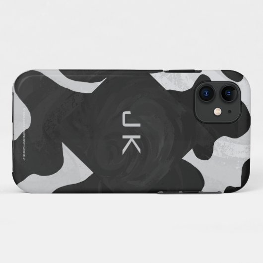 Monogramm-Kuh Schwarzweiss Case-Mate iPhone Hülle (Rückseite (Horizontal))