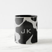Monogramm-Kuh Schwarzweiss Zweifarbige Tasse (Mittel)