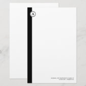 Monogramm-kundengerechtes schwarzes Briefpapier (Vorne/Hinten)