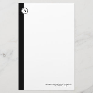 Monogramm-kundengerechtes schwarzes Briefpapier