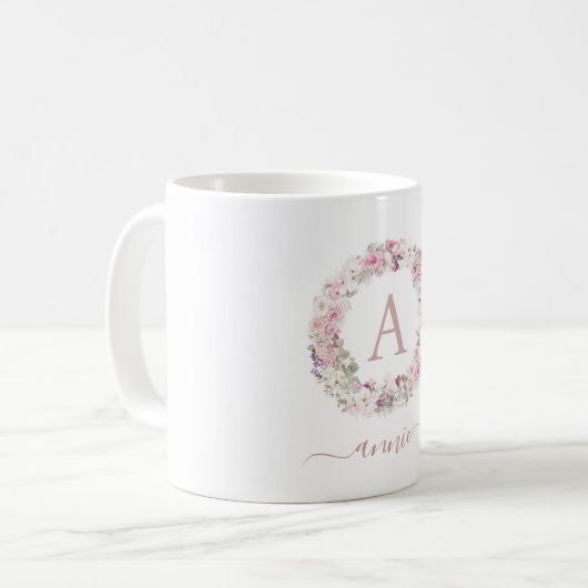 Monogramm kundenspezifische kaffeetasse (Vorderseite Links)