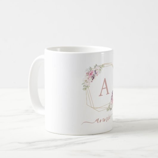 Monogramm kundenspezifische kaffeetasse (Vorderseite Links)