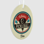 Monogramm kundenspezifischer Pickleball Spieler Ornament (Vorderseite)