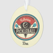 Monogramm kundenspezifischer Pickleball Spieler Ornament (Vorderseite)