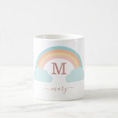 Monogramm, kundenspezifischer Regenbogen Kaffeetasse (Mittel)