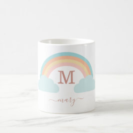 Monogramm, kundenspezifischer Regenbogen Kaffeetasse