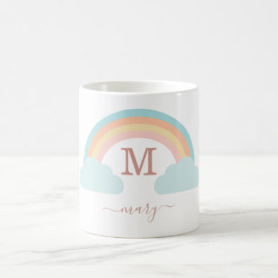 Monogramm, kundenspezifischer Regenbogen Kaffeetasse