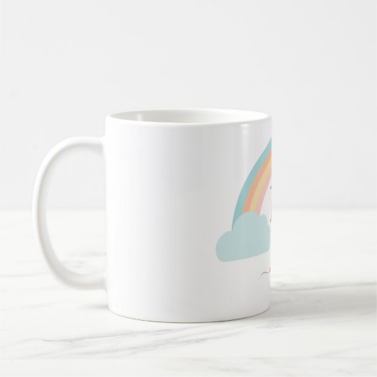 Monogramm, kundenspezifischer Regenbogen Kaffeetasse (Links)