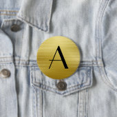 Monogramm-Kunst-Deko-Goldsatin-Streifen Button (Beispiel)
