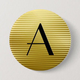 Monogramm-Kunst-Deko-Goldsatin-Streifen Button