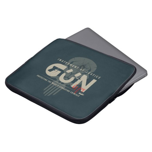 Monogramm-Kunst einer Waffe (2) | Laptopschutzhülle (Vorne Oben)