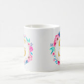 Monogramm Kunst I Goldinitiale und Wasserfarben-Ro Kaffeetasse (Mittel)