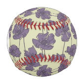 Monogramm Kunst Vintage-Blumenmuster Hintergrund Baseball (Vorderseite)
