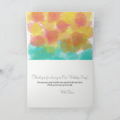 Monogramm Künstlerische Wasserfarben Hochzeit Dank Dankeskarte (Innenseite)
