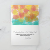 Monogramm Künstlerische Wasserfarben Hochzeit Dank Dankeskarte (Innenseite)