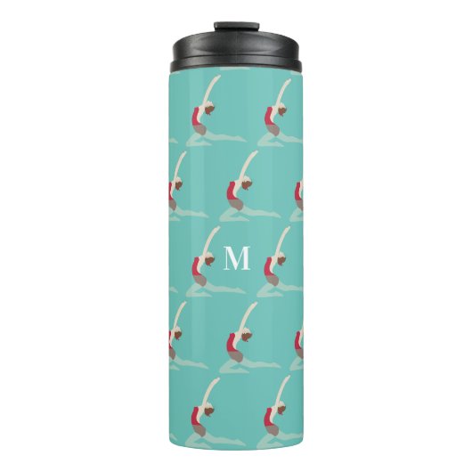 Monogramm künstlerisches Schwimmen Thermosbecher (Vorderseite)