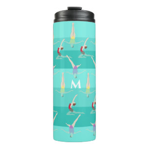 Monogramm künstlerisches Schwimmen Thermosbecher