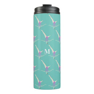 Monogramm künstlerisches Schwimmen Thermosbecher
