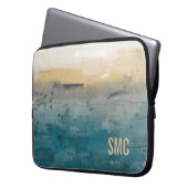 Monogramm Küsten-Abstrakt Laptopschutzhülle (Vorderseite Links)