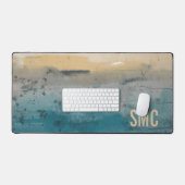 Monogramm Küsten-Abstrakt Schreibtischunterlage (Tastatur & Maus)