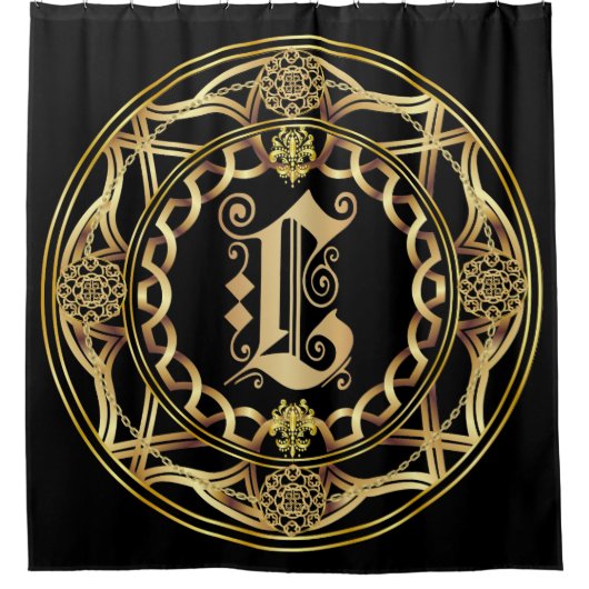 Monogramm L die knappe Dusche fertigen umsandern Duschvorhang (Vorderseite)