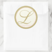 Monogramm L Gold und Rosa Runder Aufkleber (Tasche)