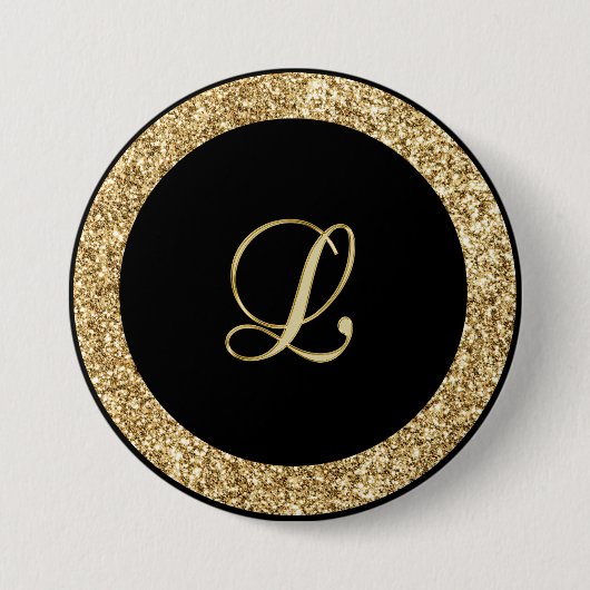 Monogramm L Goldschrift Button (Vorderseite)