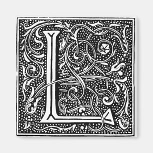 Monogramm "L" mit Punkten - Magnet