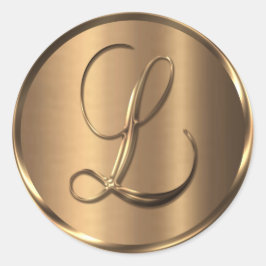 Monogramm L NONMETALLIC Bronze-Umschlag Aufkleber