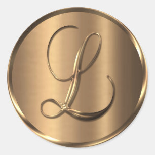 Monogramm L NONMETALLIC Bronze-Umschlag Aufkleber