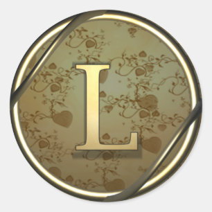 Monogramm_l Runder Aufkleber