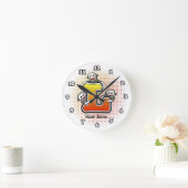 Monogramm L Sock Monkey-Uhr Runde Wanduhr (Zuhause)