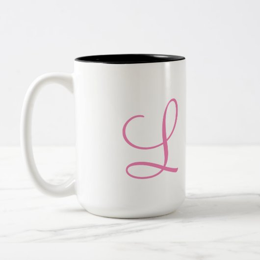 Monogramm-L Zweifarbige Tasse (Links)