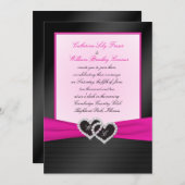 Monogramm laden schwarze IMITAT Satin-Falten mit Einladung (Vorne/Hinten)