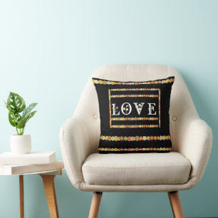Monogramm Landhausstil Gänseblümchen Blumen Liebe Kissen