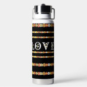 Monogramm Landhausstil Gänseblümchen Blumen Liebe Trinkflasche (Hinten)