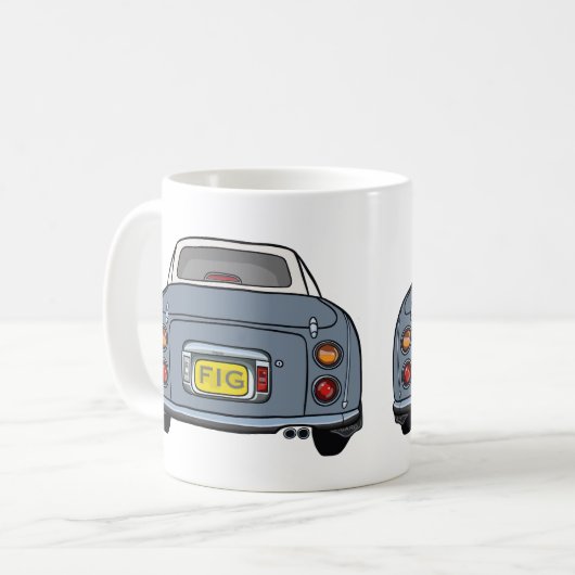 Monogramm Lapis Gray Figaro Auto Kaffeetasse (Vorderseite Links)