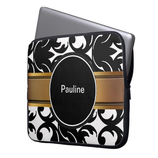 Monogramm-Laptop-Hülse Laptopschutzhülle (Vorderseite Links)