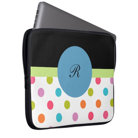 Monogramm-Laptop-Kasten bunt Laptopschutzhülle (Vorne Rechts)