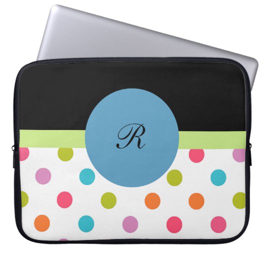 Monogramm-Laptop-Kasten bunt Laptopschutzhülle (Vorderseite)