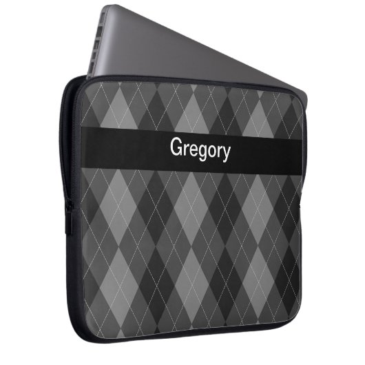Monogramm-Laptop-Kasten-Rauten-Art Laptopschutzhülle (Vorne Rechts)