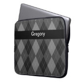 Monogramm-Laptop-Kasten-Rauten-Art Laptopschutzhülle (Vorderseite Links)