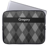 Monogramm-Laptop-Kasten-Rauten-Art Laptopschutzhülle (Vorderseite)