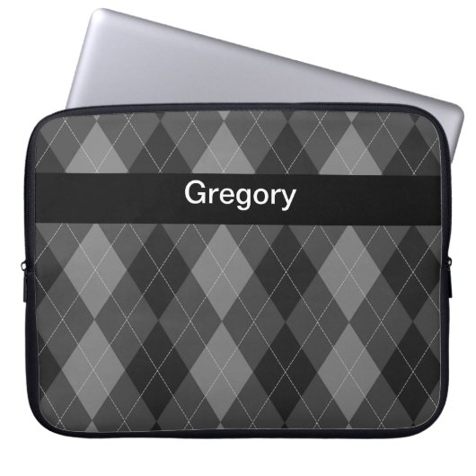 Monogramm-Laptop-Kasten-Rauten-Art Laptopschutzhülle (Vorderseite)