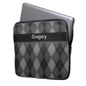 Monogramm-Laptop-Kasten-Rauten-Art Laptopschutzhülle (Vorderseite Links)