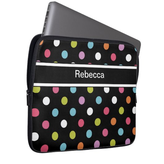 Monogramm-Laptop-Kasten-Tupfen Laptopschutzhülle (Vorne Rechts)